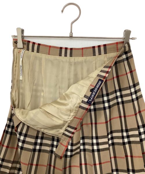 Burberry's（バーバリー）Burberry's (バーバリーズ) プリーツノヴァチェックスカート ベージュ サイズ:Lの古着・服飾アイテム