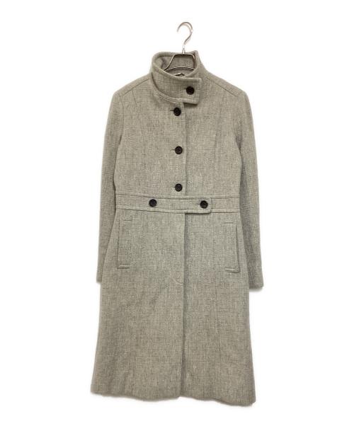 BURBERRY LONDON（バーバリーロンドン）BURBERRY LONDON (バーバリーロンドン) カシミヤ混Aラインスタンドカラーコート グレー サイズ:40の古着・服飾アイテム