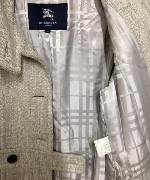 BURBERRY LONDON（バーバリーロンドン）BURBERRY LONDON (バーバリーロンドン) カシミヤ混Aラインスタンドカラーコート グレー サイズ:40の古着・服飾アイテム