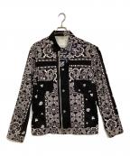 sacaiサカイ）の古着「アーカイブ プリント ミックス ジャケット」｜ブラック×ネイビー