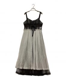 MAISON SPECIAL（メゾンスペシャル）の古着「RIBBON PLEATS DRESS」｜ブラック×グレー