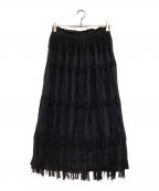 URBAN RESEARCH×crinkle crinkle crinkleアーバンリサーチ×クリンクル クリンクル クリンクル）の古着「別注cottonvoilfringe sk」｜ブラック