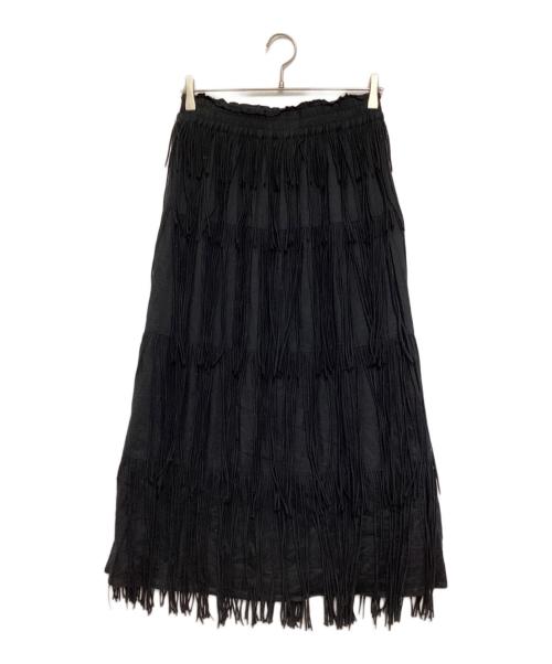 URBAN RESEARCH（アーバンリサーチ）URBAN RESEARCH (アーバンリサーチ) crinkle crinkle crinkle (クリンクル クリンクル クリンクル) 別注cottonvoilfringe sk ブラック サイズ:Fの古着・服飾アイテム