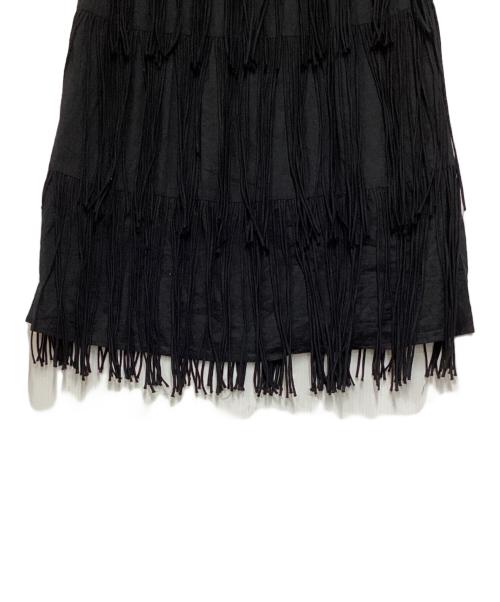 URBAN RESEARCH（アーバンリサーチ）URBAN RESEARCH (アーバンリサーチ) crinkle crinkle crinkle (クリンクル クリンクル クリンクル) 別注cottonvoilfringe sk ブラック サイズ:Fの古着・服飾アイテム