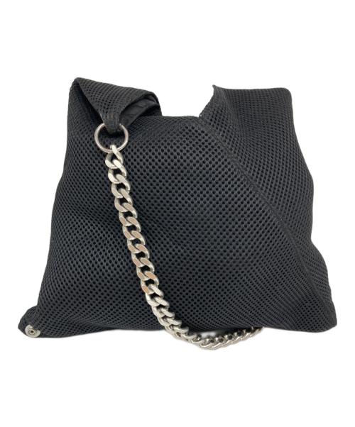 MM6 Maison Margiela（エムエムシックスメゾンマルジェラ）MM6 Maison Margiela (エムエムシックスメゾンマルジェラ) メッシュトライアングルチェーンショルダーバッグ ブラックの古着・服飾アイテム