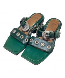 TOGA PULLA（トーガ プルラ）の古着「スクエアフラットサンダル」｜グリーン