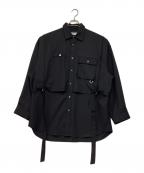 MAISON SPECIALメゾンスペシャル）の古着「プライムオーバーレイヤリングシャツコート」｜ブラック