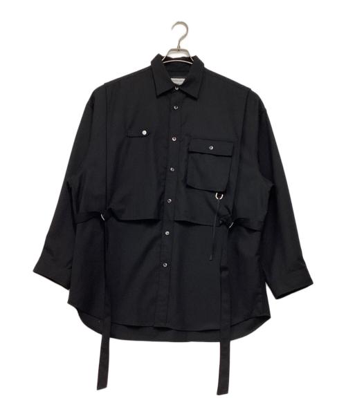 MAISON SPECIAL（メゾンスペシャル）MAISON SPECIAL (メゾンスペシャル) プライムオーバーレイヤリングシャツコート ブラック サイズ:２の古着・服飾アイテム