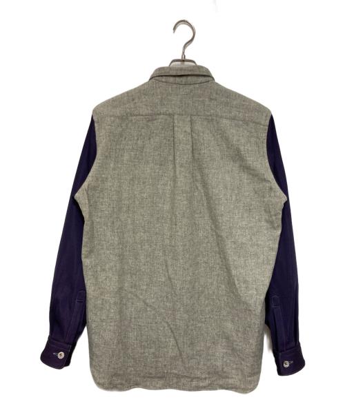 COMME des GARCONS HOMME（コムデギャルソン オム）COMME des GARCONS HOMME (コムデギャルソン オム) アーム切替ベストプリントニットシャツ グレー×パープル サイズ:Freeの古着・服飾アイテム