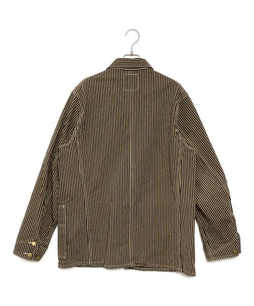 HEADLIGHT（ヘッドライト）HEADLIGHT (ヘッドライト) ヒッコリーカバーオール ネイビー×ベージュ サイズ:42の古着・服飾アイテム