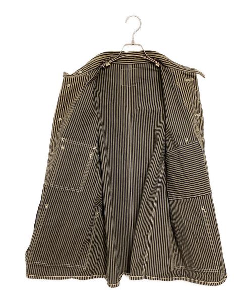 HEADLIGHT（ヘッドライト）HEADLIGHT (ヘッドライト) ヒッコリーカバーオール ネイビー×ベージュ サイズ:42の古着・服飾アイテム