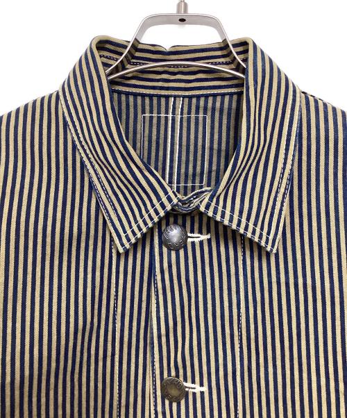 HEADLIGHT（ヘッドライト）HEADLIGHT (ヘッドライト) ヒッコリーカバーオール ネイビー×ベージュ サイズ:42の古着・服飾アイテム