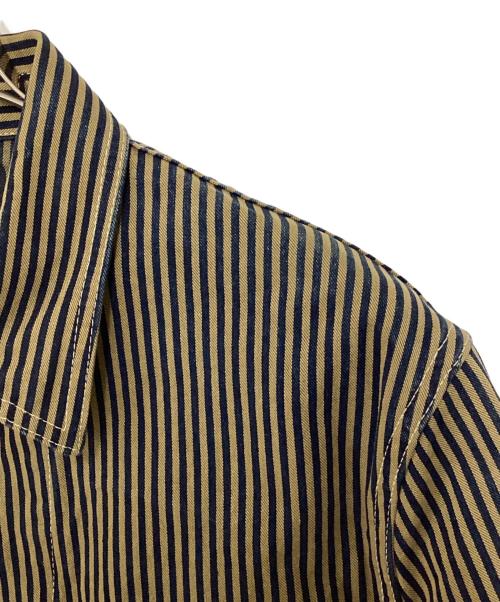 HEADLIGHT（ヘッドライト）HEADLIGHT (ヘッドライト) ヒッコリーカバーオール ネイビー×ベージュ サイズ:42の古着・服飾アイテム