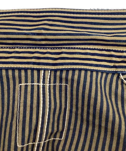 HEADLIGHT（ヘッドライト）HEADLIGHT (ヘッドライト) ヒッコリーカバーオール ネイビー×ベージュ サイズ:42の古着・服飾アイテム