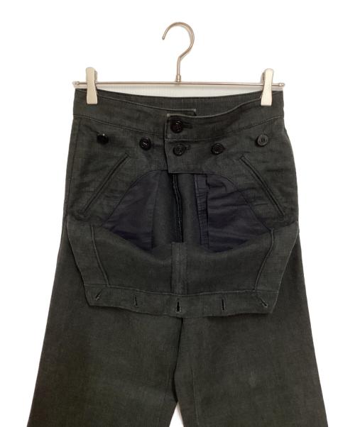 homspun（ホームスパン）homspun (ホームスパン) 高密度ハードリネンパンツ ダークグレー サイズ:Sの古着・服飾アイテム