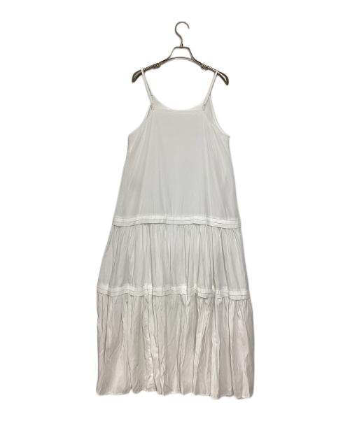 Loungedress（ラウンジドレス）Loungedress (ラウンジドレス) ドレスサテンティアードキャミワンピース ホワイト サイズ:Lの古着・服飾アイテム