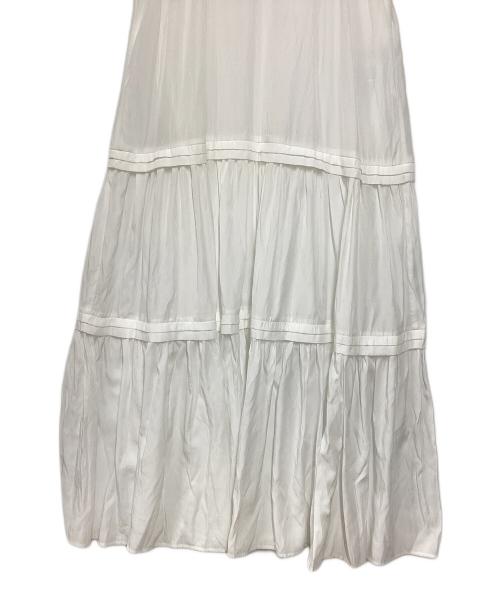 Loungedress（ラウンジドレス）Loungedress (ラウンジドレス) ドレスサテンティアードキャミワンピース ホワイト サイズ:Lの古着・服飾アイテム