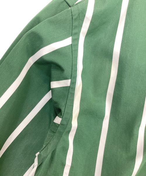 TOMORROWLAND .B（トゥモローランド ビー）TOMORROWLAND .B (トゥモローランド ビー) コットンストライプ ボータイブラウス グリーン×ホワイト×ブラウン サイズ:36の古着・服飾アイテム