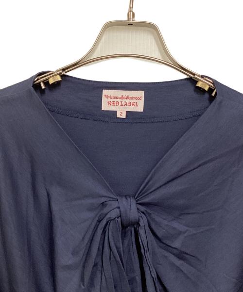 Vivienne Westwood RED LABEL（ヴィヴィアンウエストウッドレッドレーベル）Vivienne Westwood RED LABEL (ヴィヴィアンウエストウッドレッドレーベル) リボンカットソー ネイビー サイズ:2の古着・服飾アイテム
