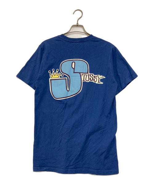 stussy（ステューシー）stussy (ステューシー) プリントTシャツ ブルー サイズ:Sの古着・服飾アイテム