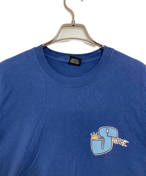 stussy（ステューシー）stussy (ステューシー) プリントTシャツ ブルー サイズ:Sの古着・服飾アイテム