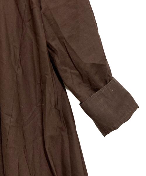 mizuiro-ind（ミズイロインド）mizuiro-ind (ミズイロインド) シャツワンピース ブラウン サイズ:記載無しの古着・服飾アイテム
