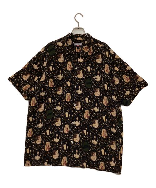 SUPREME（シュプリーム）SUPREME (シュプリーム) Hysteric Glamour (ヒステリックグラマー) Blurred Girls Rayon Shirt ブラック×ベージュ サイズ:Lの古着・服飾アイテム