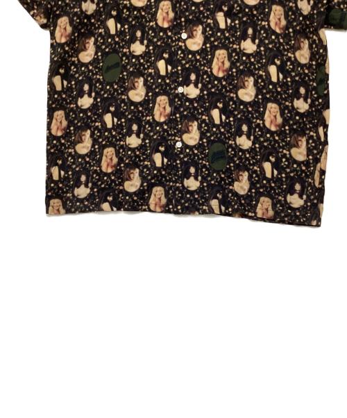 SUPREME（シュプリーム）SUPREME (シュプリーム) Hysteric Glamour (ヒステリックグラマー) Blurred Girls Rayon Shirt ブラック×ベージュ サイズ:Lの古着・服飾アイテム