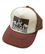 Hysteric Glamourヒステリックグラマー）の古着「GUITAR GIRL メッシュキャップ」｜ブラウン