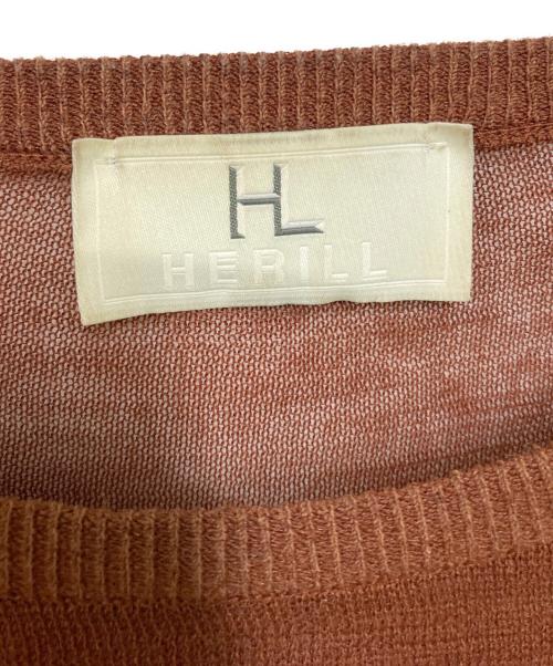 HERILL（ヘリル）HERILL (ヘリル) Rummy High gauge crewneck ブラウン サイズ:3の古着・服飾アイテム
