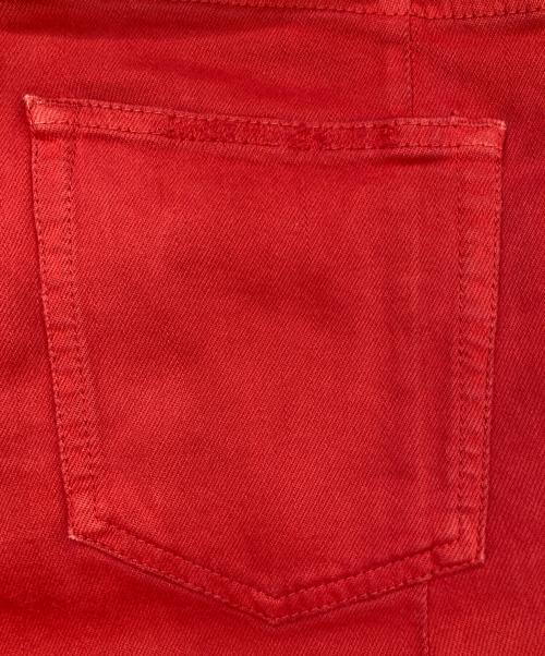 BALMAIN（バルマン）BALMAIN (バルマン) Red Destroyed Biker Jeans（レッドデストロイバイカージーンズ） レッド サイズ:29の古着・服飾アイテム