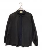 UNITED ARROWS TOKYOユナイテッドアローズトウキョウ）の古着「パイピングバックラッフルフリルブラウス」｜ブラック