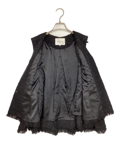 CADUNE（カデュネ）CADUNE (カデュネ) フレアツイードジレ ブラック サイズ:36の古着・服飾アイテム