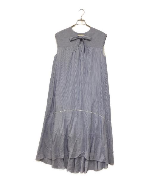 ne quittez pas（ヌキテパ）ne quittez pas (ヌキテパ) ストライプワンピース ネイビー サイズ:表記無の古着・服飾アイテム