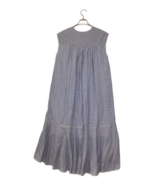 ne quittez pas（ヌキテパ）ne quittez pas (ヌキテパ) ストライプワンピース ネイビー サイズ:表記無の古着・服飾アイテム