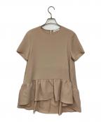 YOKO CHANヨーコチャン）の古着「ハーフスリーブ ヘムギャザーブラウス」｜ピンク