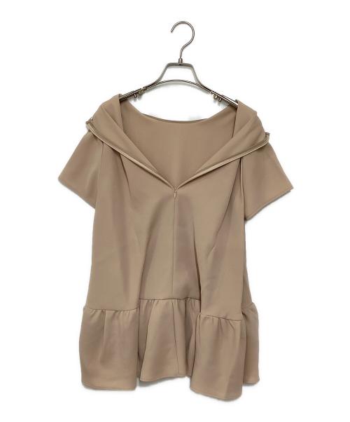 YOKO CHAN（ヨーコチャン）YOKO CHAN (ヨーコチャン) ハーフスリーブ ヘムギャザーブラウス ピンク サイズ:40の古着・服飾アイテム