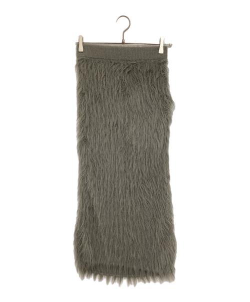 NAVE（ネイブ）NAVE (ネイブ) メルティーシャギーニット スカート グレー サイズ:1 未使用品の古着・服飾アイテム