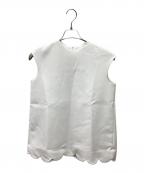 YOKO CHANヨーコチャン）の古着「Back Pearl Hem Scallop Blouse」｜ホワイト