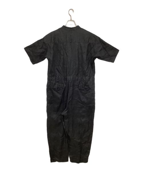 KAGURE（カグレ）kagure (カグレ) リネンハーフスリーブオールインワン ブラック サイズ:FREEの古着・服飾アイテム