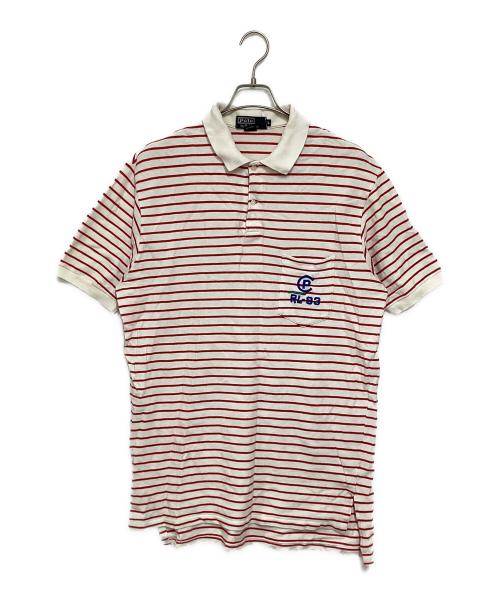 POLO RALPH LAUREN（ポロ・ラルフローレン）POLO RALPH LAUREN (ポロ・ラルフローレン) ボーダーポロシャツ ホワイト×レッド サイズ:Lの古着・服飾アイテム