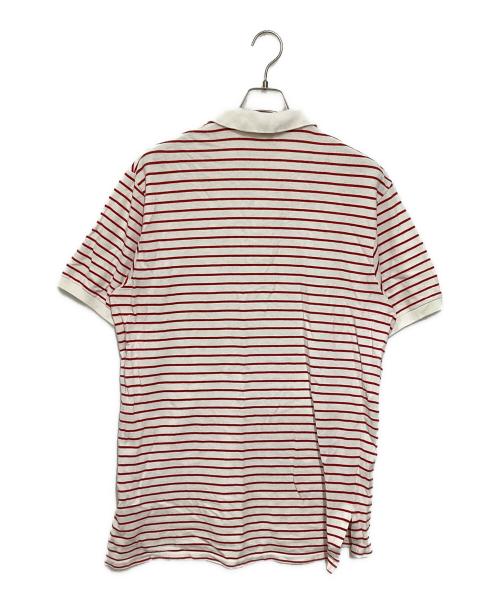 POLO RALPH LAUREN（ポロ・ラルフローレン）POLO RALPH LAUREN (ポロ・ラルフローレン) ボーダーポロシャツ ホワイト×レッド サイズ:Lの古着・服飾アイテム
