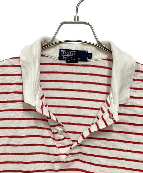 POLO RALPH LAUREN（ポロ・ラルフローレン）POLO RALPH LAUREN (ポロ・ラルフローレン) ボーダーポロシャツ ホワイト×レッド サイズ:Lの古着・服飾アイテム