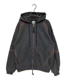 san san gear（サンサンギア）の古着「OBLIQUE HOODIE ZIP-UP」｜グレー