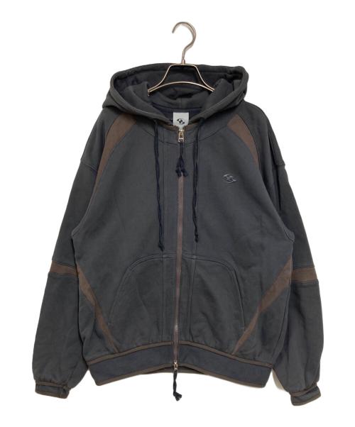 san san gear（サンサンギア）san san gear (サンサンギア) OBLIQUE HOODIE ZIP-UP グレー サイズ:1の古着・服飾アイテム