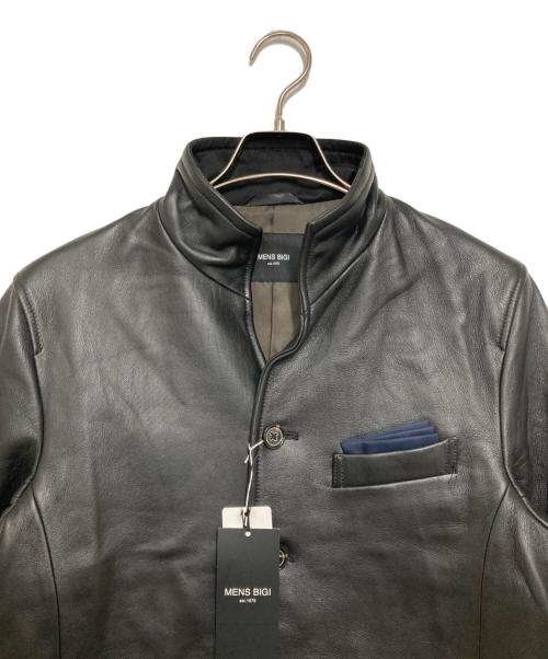MEN'S BIGI（メンズビギ）MEN'S BIGI (メンズビギ) ラムレザークロームタンニングレザーブルゾン ブラック サイズ:2の古着・服飾アイテム