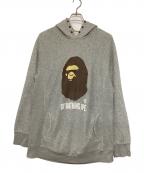 A BATHING APE Classicsァ・ベイシング・エイプ クラシックス）の古着「スタッズデザイン/プリントプルオーバーパーカー」｜グレー