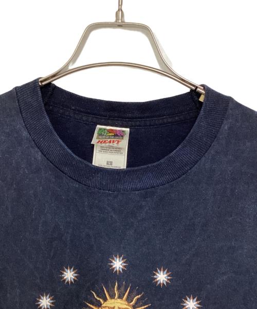 FRUIT OF THE LOOM（フルーツオブザルーム）FRUIT OF THE LOOM (フルーツオブザルーム) 太陽シンボルプリントTシャツ ネイビー サイズ:Lの古着・服飾アイテム
