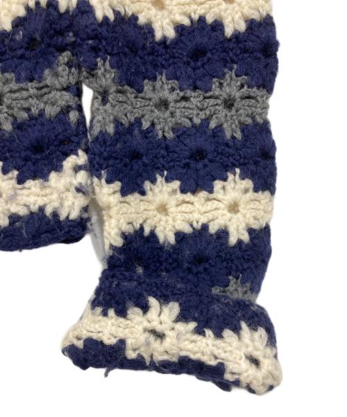 ROBE DE CHAMBRE COMME DES GARCONS（ローブドシャンブル コムデギャルソン）ROBE DE CHAMBRE COMME DES GARCONS (ローブドシャンブル コムデギャルソン) ボーダーカットワークニット ネイビー×ホワイト サイズ: Freeの古着・服飾アイテム