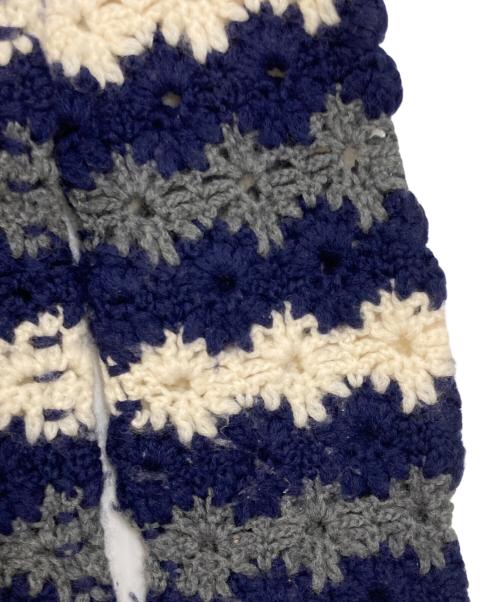 ROBE DE CHAMBRE COMME DES GARCONS（ローブドシャンブル コムデギャルソン）ROBE DE CHAMBRE COMME DES GARCONS (ローブドシャンブル コムデギャルソン) ボーダーカットワークニット ネイビー×ホワイト サイズ: Freeの古着・服飾アイテム